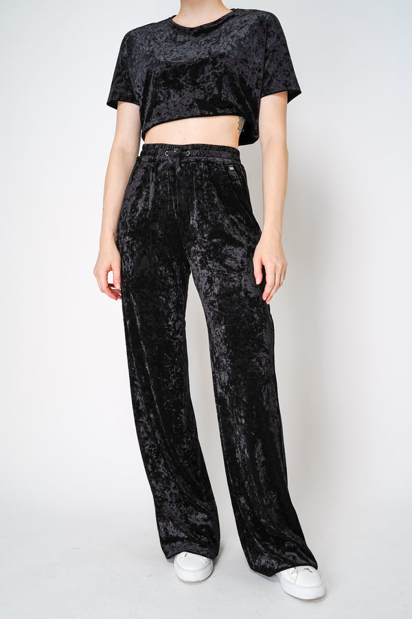 Herno Pull-On Style Velvet Pants in Black