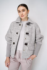 Lorena Antoniazzi Alpaca Bomber Jacket in Grey Melange