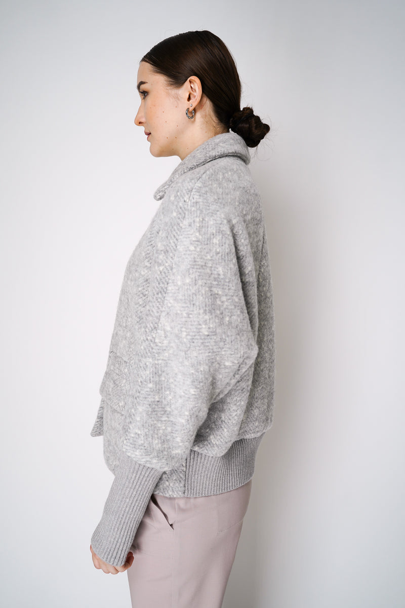 Lorena Antoniazzi Alpaca Bomber Jacket in Grey Melange