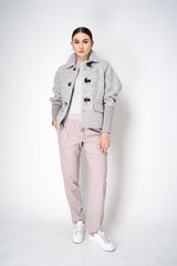 Lorena Antoniazzi Alpaca Bomber Jacket in Grey Melange