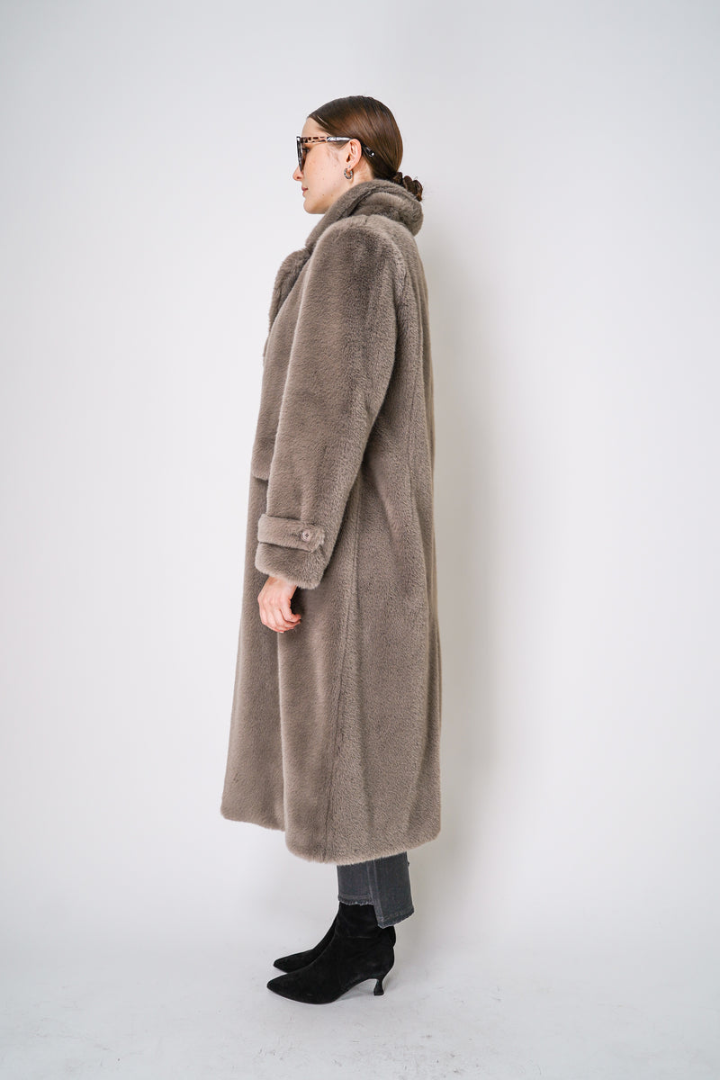 Herno Faux Fur Teddy Coat in Taupe