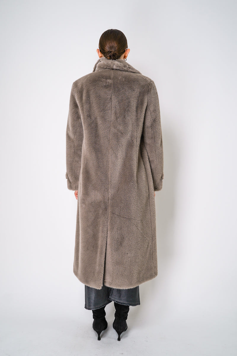 Herno Faux Fur Teddy Coat in Taupe