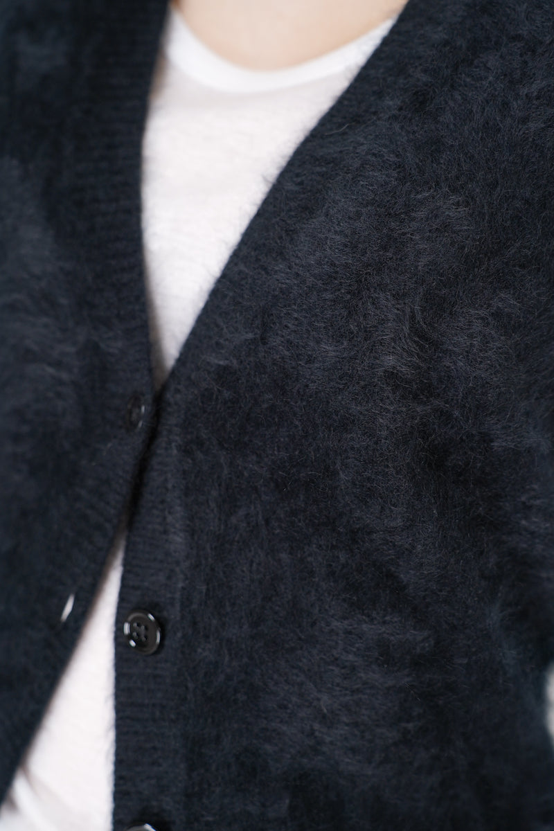 Dorothee Schumacher Fluffy Knit Cashmere V-Neck Vest in Black Vancouver. Shop Online or in Store.