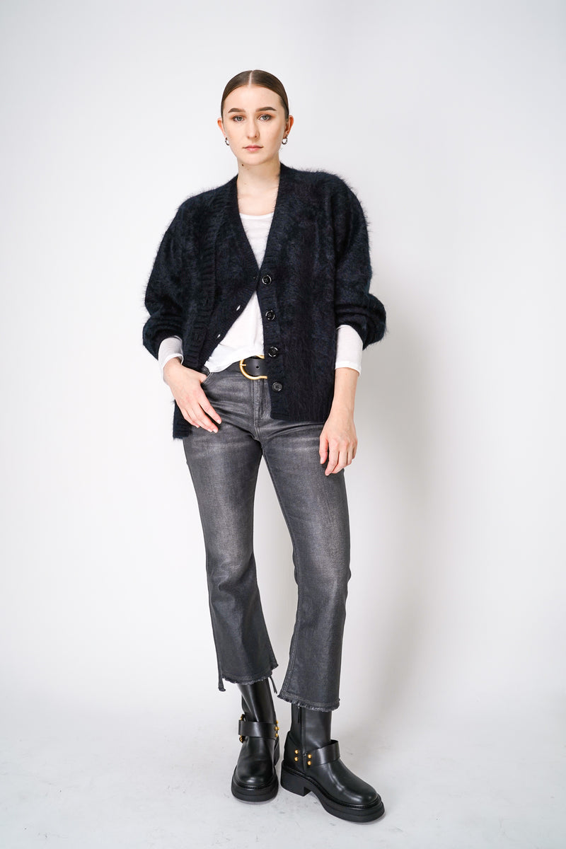 Dorothee Schumacher Fluffy Knit Cashmere V-Neck Vest in Black Vancouver. Shop Online or in Store.