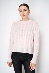 Lorena Antoniazzi Cableknit Cashmere Pullover in Light Pink Vancouver. Shop Online or in Store.