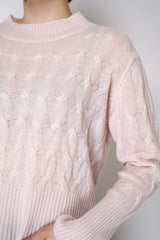 Lorena Antoniazzi Cableknit Cashmere Pullover in Light Pink Vancouver. Shop Online or in Store.