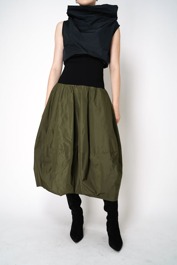 Peter O. Mahler Taffeta Tulip Skirt in Green