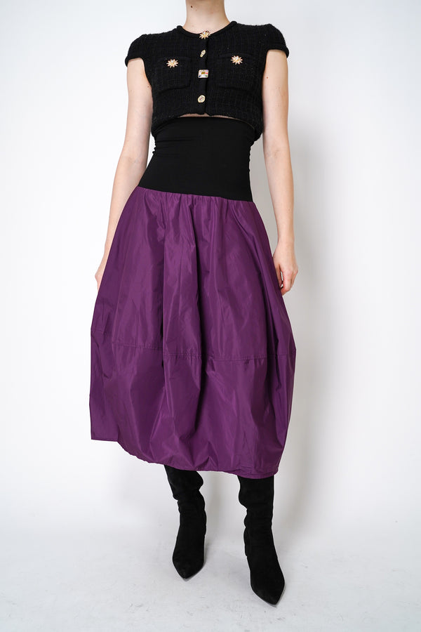 Peter O. Mahler Taffeta Tulip Skirt in Eggplant