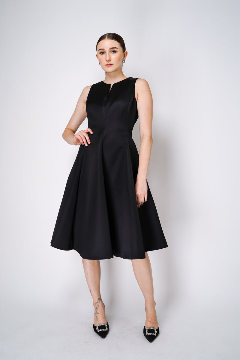 Sara Roka Duchess Satin Dress in Black Vancouver. Shop Online or in Store.