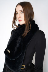 Herno Faux Fur Padded Scarf in Black Vancouver. Shop Online or in Store. 