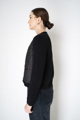 Tonet Nylon Padded and Knit Bomber Jacket in Black