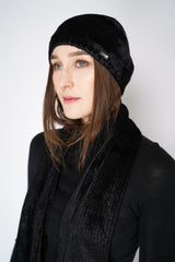 Herno Fuzzy Chenille Toque in Black Vancouver. Shop Online or in Store. 