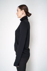 Peter O. Mahler Long Sleeve Turtleneck Jersey Pullover Top in Black Vancouver. Shop Online or in Store.