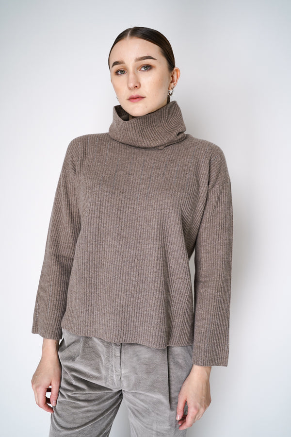 Tonet Turtleneck Sweater with Detachable Neckline in Taupe Vancouver. Shop Online or in Store. 