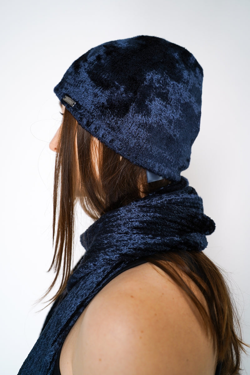 Herno Fuzzy Chenille Toque in Navy Vancouver. Shop Online or in Store. 