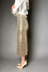 Dorothee Schumacher Shimmering Sequined Comfort Skirt in Gold- Ashia Mode- Vancouver, BC