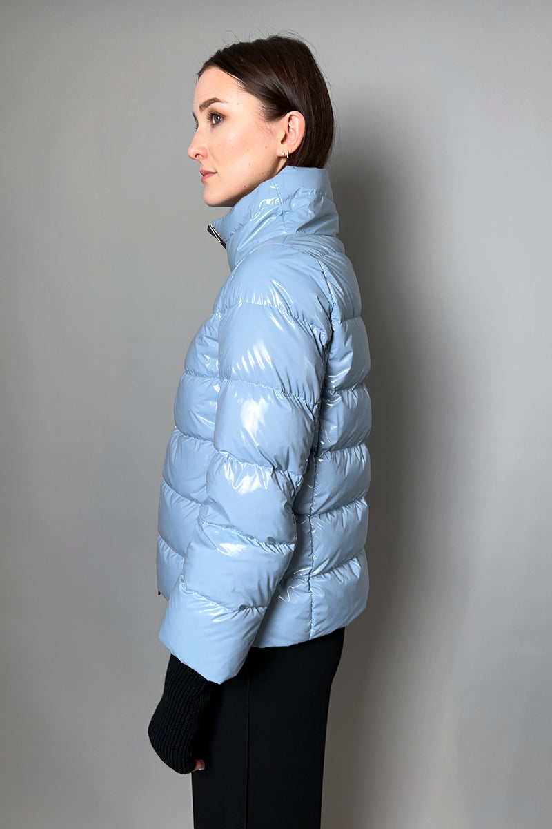 Herno Gloss Puffer Jacket in Pastel Blue