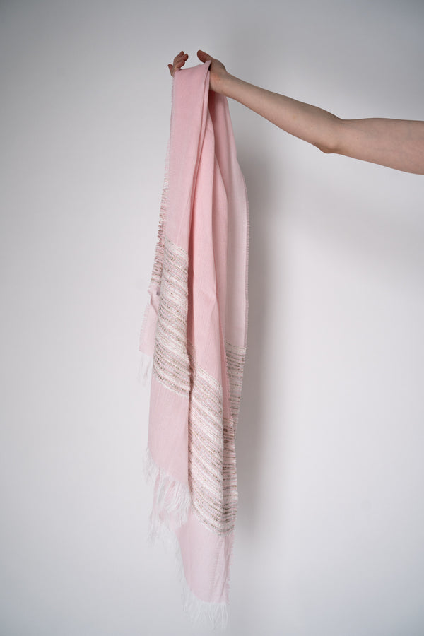 Lorena Antoniazzi Silk Blend Scarf with Lurex Details in Pink