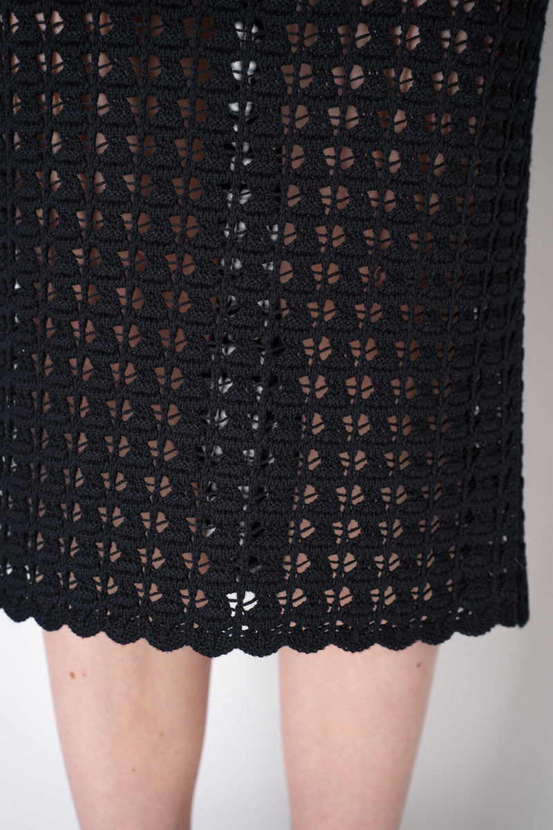 Dolce & Gabbana Stretch Crochet Pencil Skirt in Black