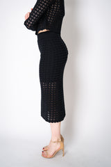 Dolce & Gabbana Stretch Crochet Pencil Skirt in Black