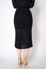 Dolce & Gabbana Stretch Crochet Pencil Skirt in Black