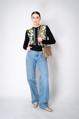 Dolce & Gabbana Silk Cardigan with Floral Jacquard Front