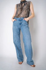 Dolce & Gabbana Loose Denim Jeans with Pressed Pleat