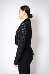 Dolce & Gabbana Double Breasted Stretch Crochet Jacket in Black