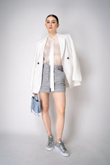 Dolce & Gabbana Tweed Bouclé Shorts in Silver