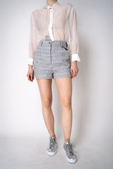 Dolce & Gabbana Tweed Bouclé Shorts in Silver