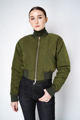 Fabiana Filippi Padded Cropped Bomber Jacket in Loden Green Vancouver. Shop Online or in Store.