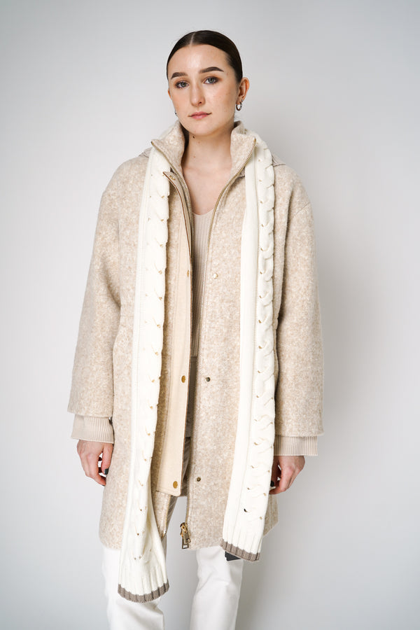 Lorena Antoniazzi Cashmere Blend Cable Knit Scarf in Off-White
