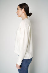 Lorena Antoniazzi Knitted Pullover with Sequined Stripes in Off-White Vancouver. Shop Online or in Store.