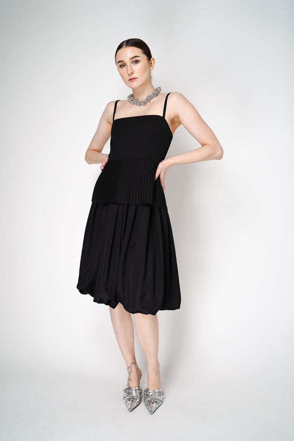 MM6 Versatile Balloon Style Viscose Skirt Dress in Black