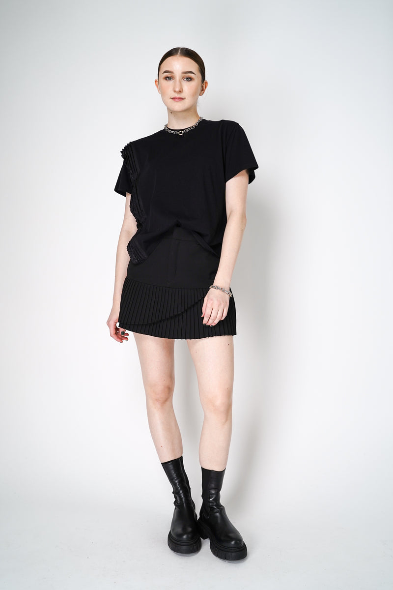 MM6 Black T-Shirt with Fringe Details Vancouver. Shop Online or in Store.