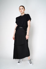 MM6 Layered Pleated Midi Skirt in Black Vancouver. Shop Online or in Store.