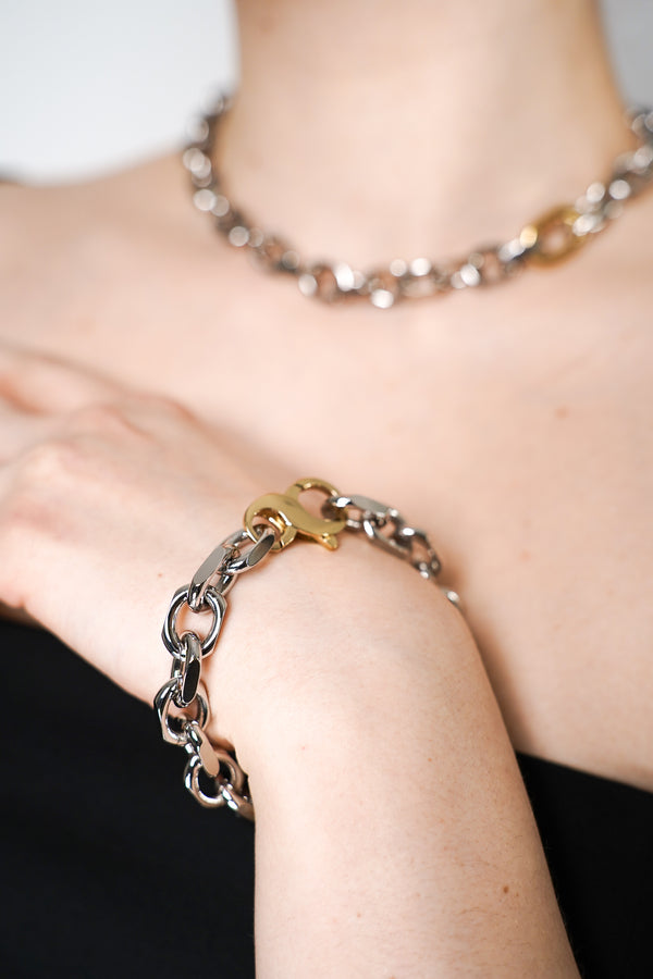 Fabiana Filippi Eco Brass Diamond Chain Bracelet in Silver