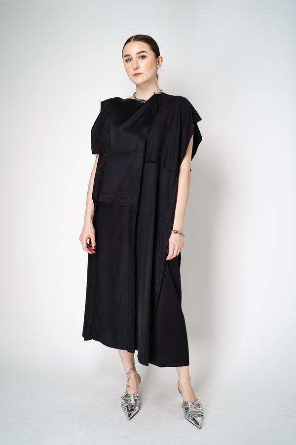 MM6 Layered Effect Drapy Dress in Black
