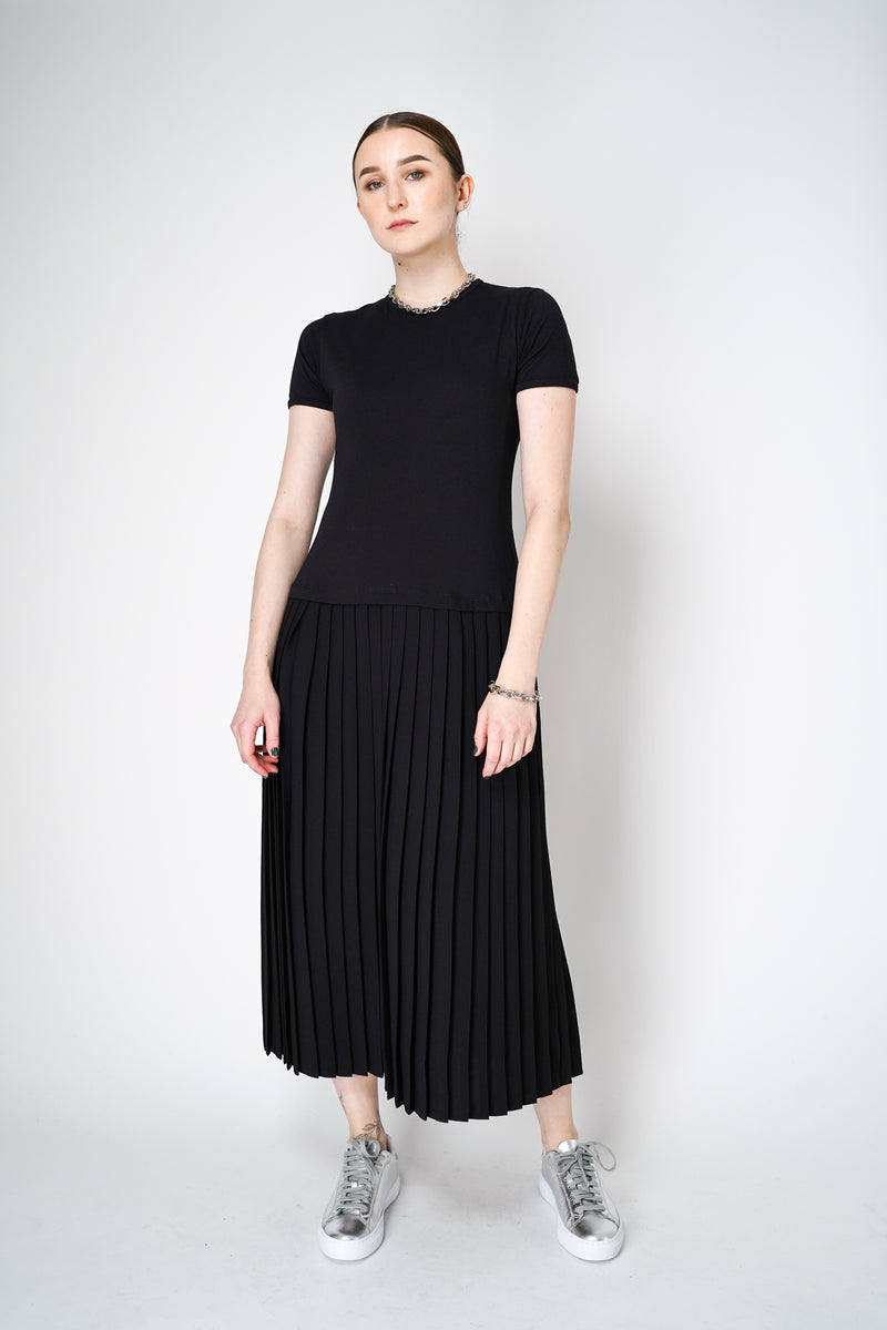 MM6 Cotton Jersey Pleated Dress in Black Vancouver. Shop Online or in Store.