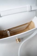 Fabiana Filippi Eclissi Leather Mini Messenger Bag in White Vancouver. Shop Online or in Store. 