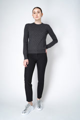 Fabiana Filippi Merino Wool Knitted Pullover with Rhinestone Details in Grey Vancouver. Shop Online or in Store.