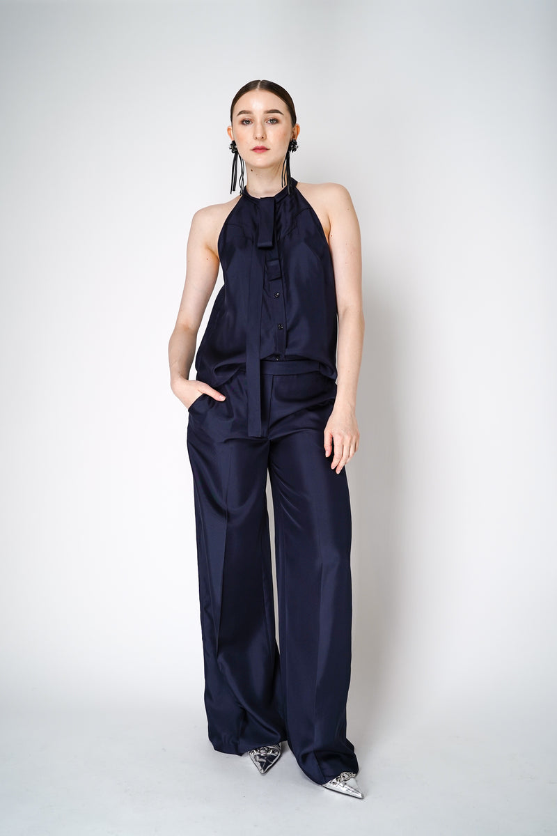 Dorothee Schumacher Trench it Up I Silk Halter Top in Navy Vancouver. Shop Online or in Store.