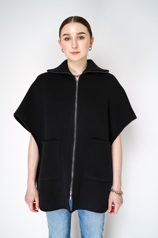 Peserico Oversized Cape Jacket in Black Vancouver. Shop Online or in Store.