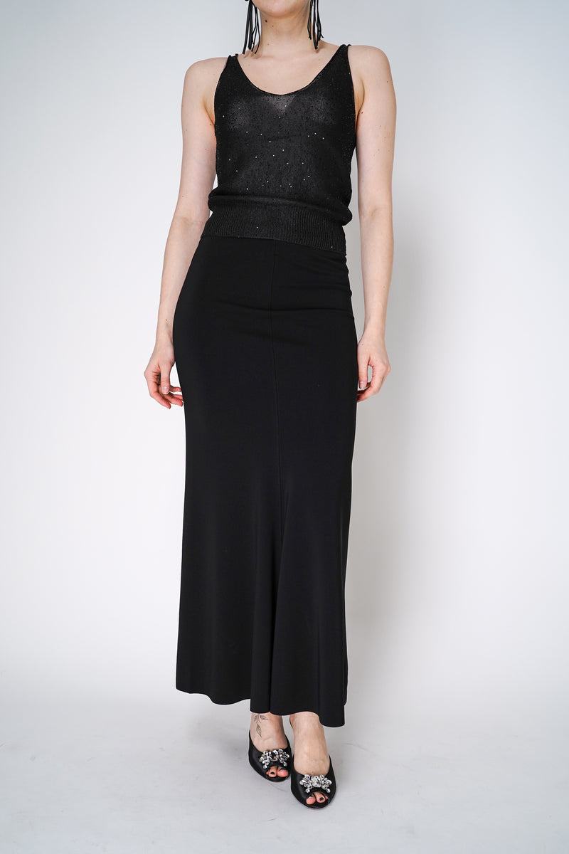 Dorothee Schumacher Fluid Drape Viscose Long Skirt in Black Vancouver. Shop Online or in Store.