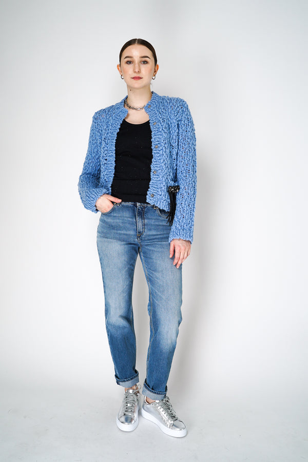Dorothee Schumacher Chunky Knit Cardigan in Blue Bell