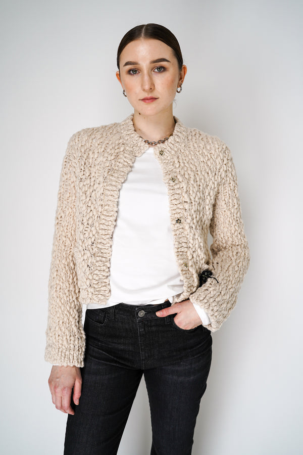 Dorothee Schumacher Chunky Knit Cardigan in Sand