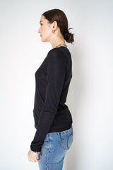 Dorothee Schumacher Feather-Weight Long Sleeve Top in Black Vancouver. Shop Online or in Store.