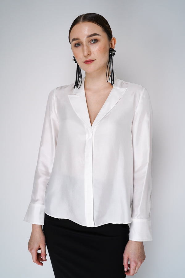 Dorothee Schumacher Trench it Up Silk Blouse in White
