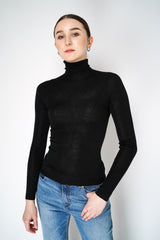 Dorothee Schumacher Fitted Knit Turtleneck Pullover in Black Vancouver. Shop Online or in Store. 