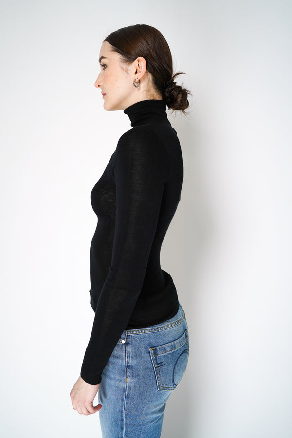 Dorothee Schumacher Fitted Knit Turtleneck Pullover in Black